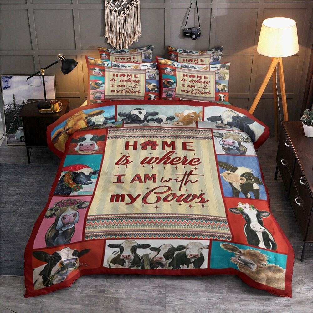 Home Is Where I Am With My Cows Bedding Set