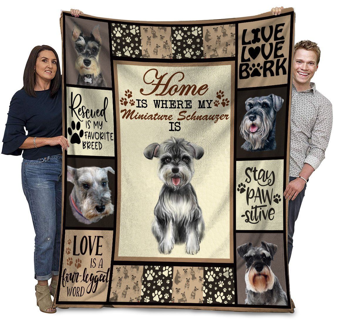 Home Is Where My Miniature Schnauzer Is Fleece Blanket