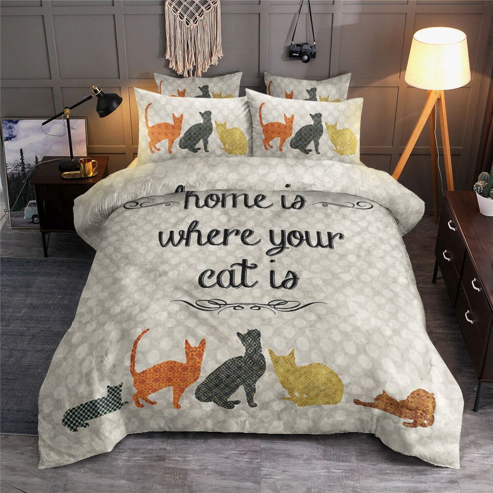 Home Is Where Your Cat Is Bedding Set