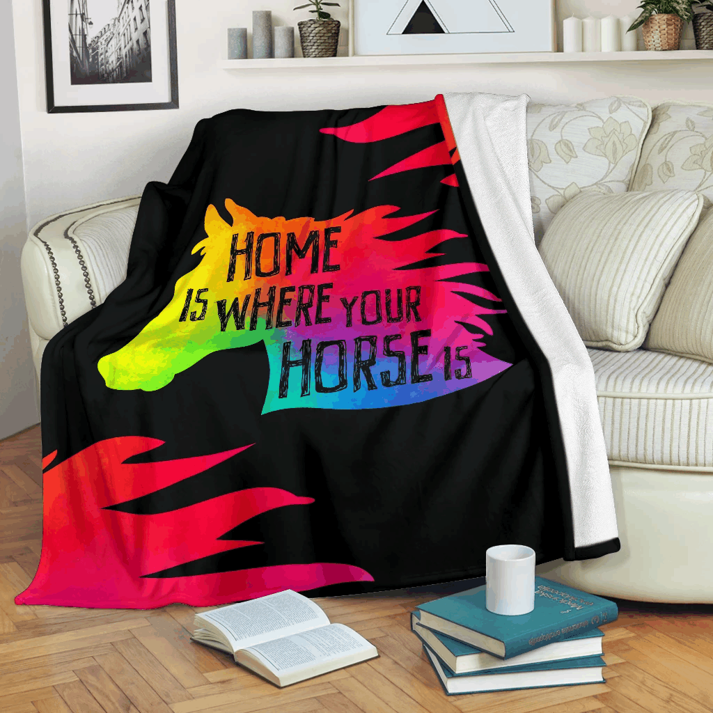 Home Is Where Your Horse Is Sherpa Fleece Blanket