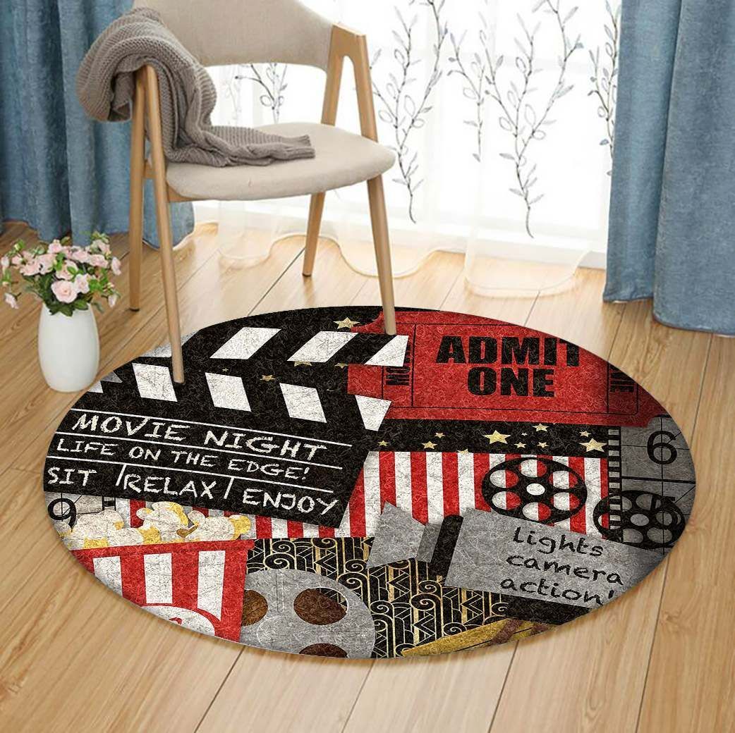 Home Movie Round Carpet