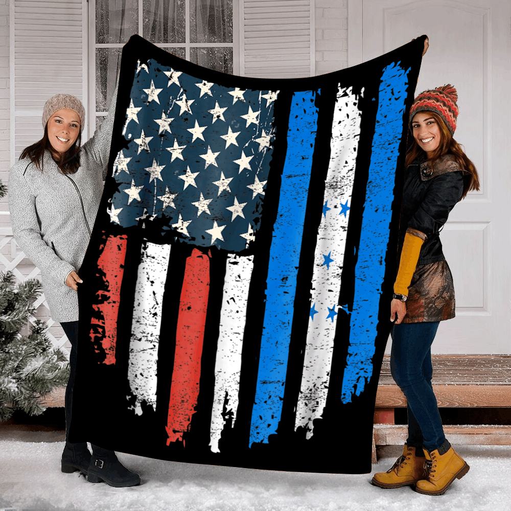 Honduran American Flag Honduras Usa Hearts Patriot Sherpa Fleece Blanket
