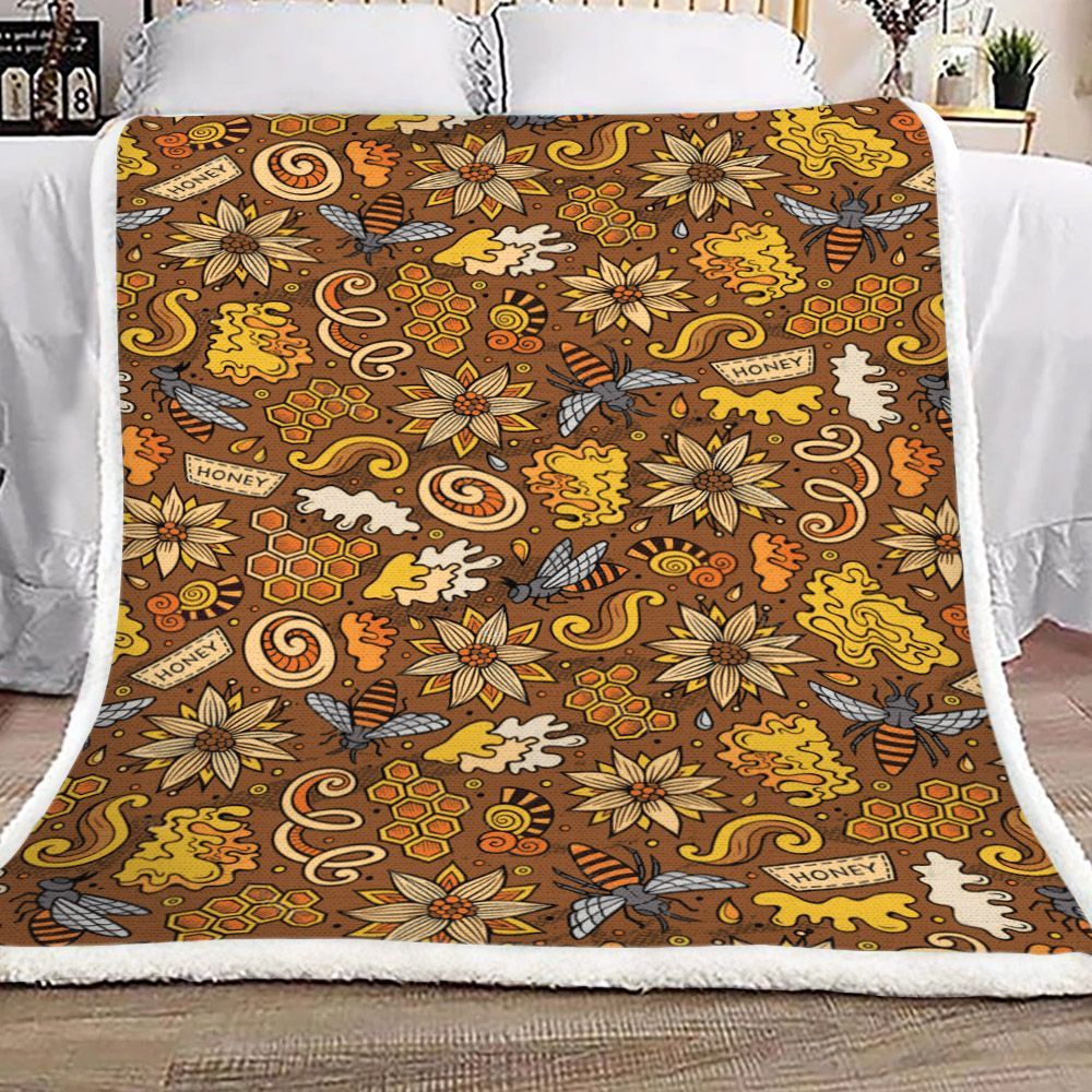Honey Bee Sherpa Fleece Blanket