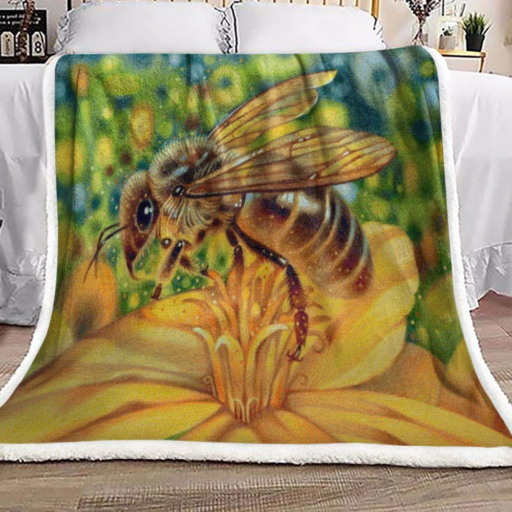 Honey Bee Sherpa Fleece Blanket