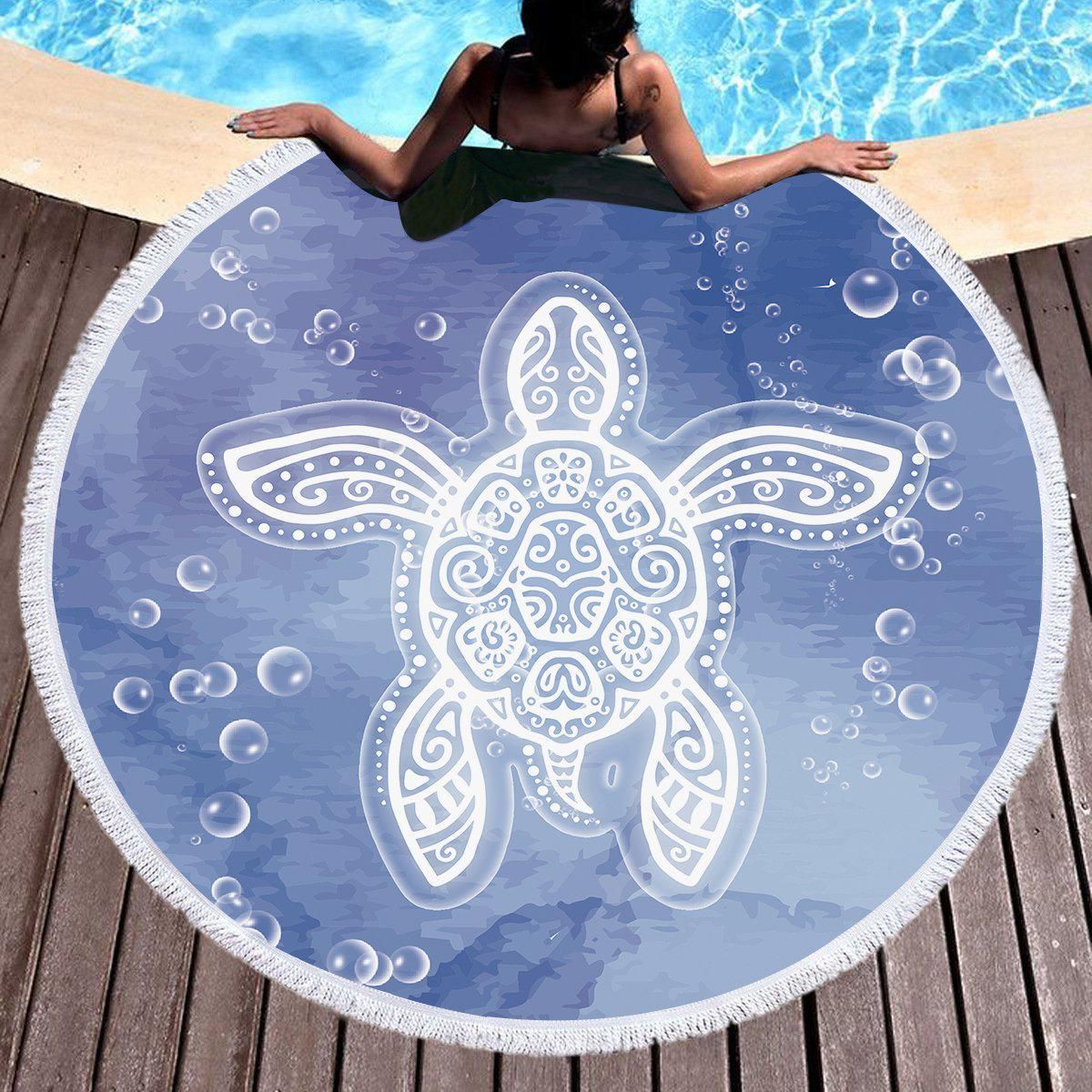 Honu Healing Printed Round Beach Towel