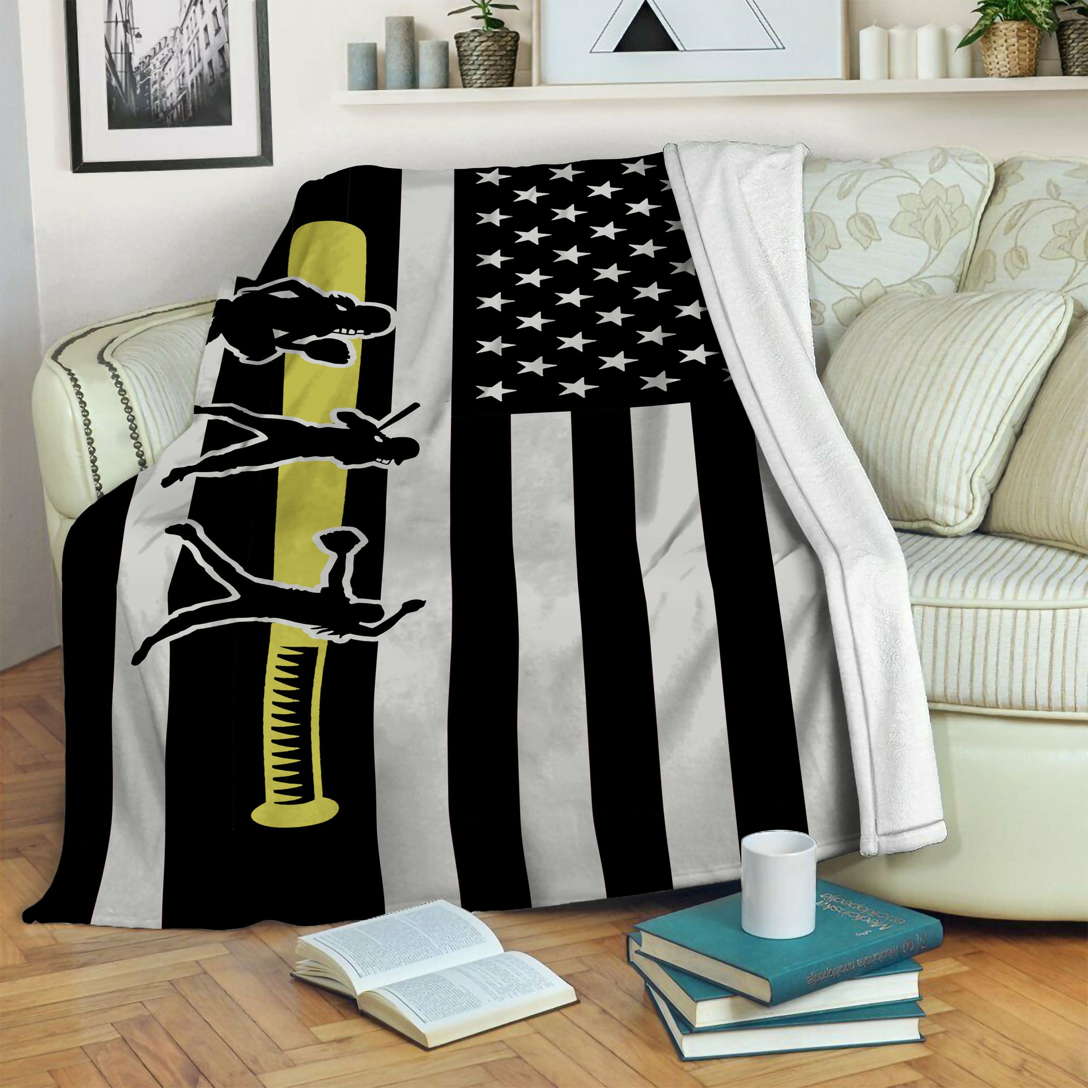 Hooded Fleece Blanket Softball Player