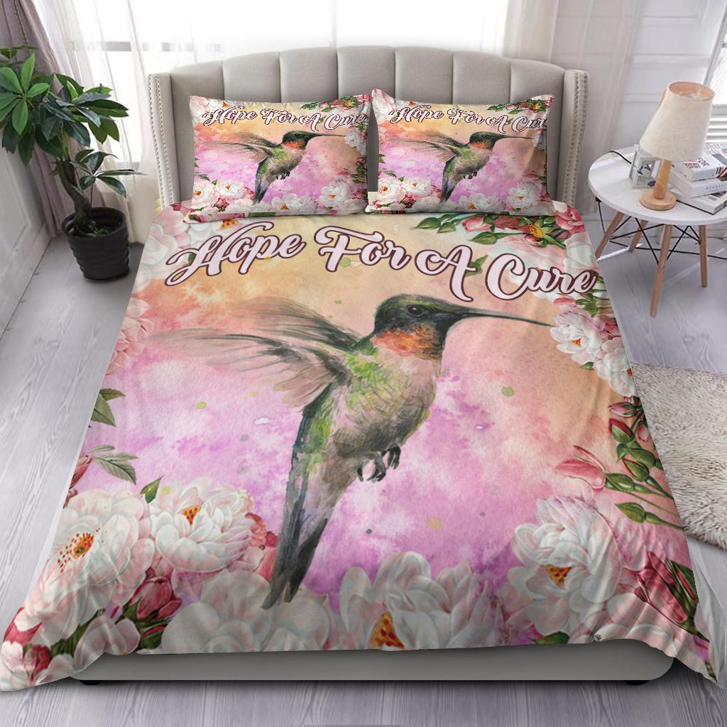 Hope For A Cure Hummingbird Bedding Set