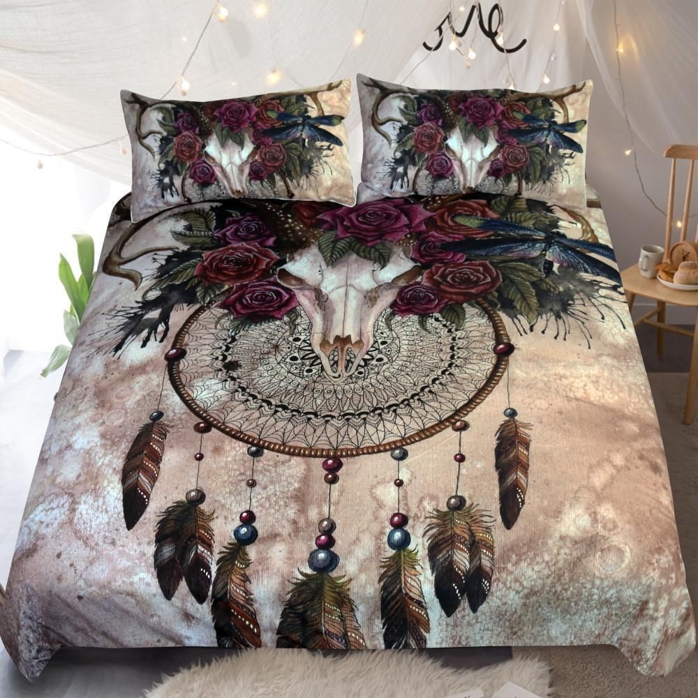 Horn Skull Dreamcatcher Bedding Set