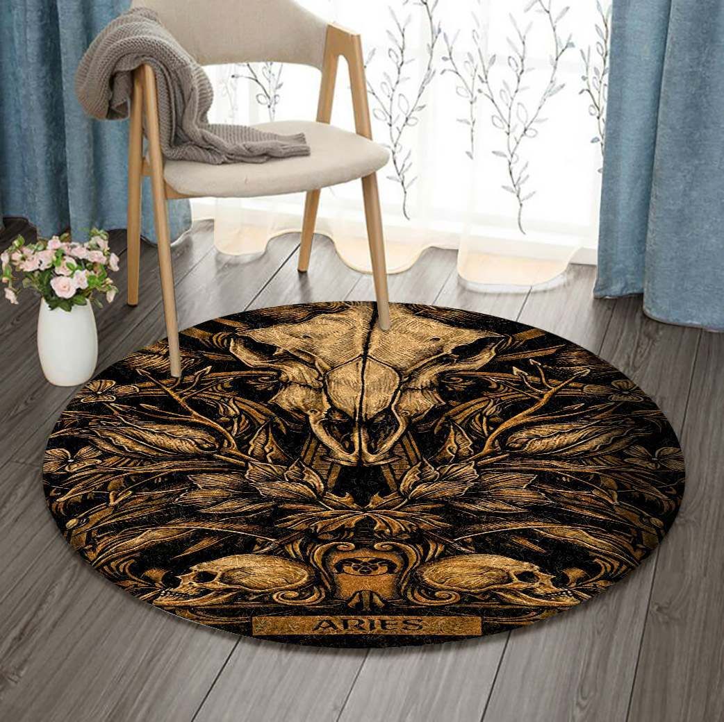Horoscope Aries Round Carpet