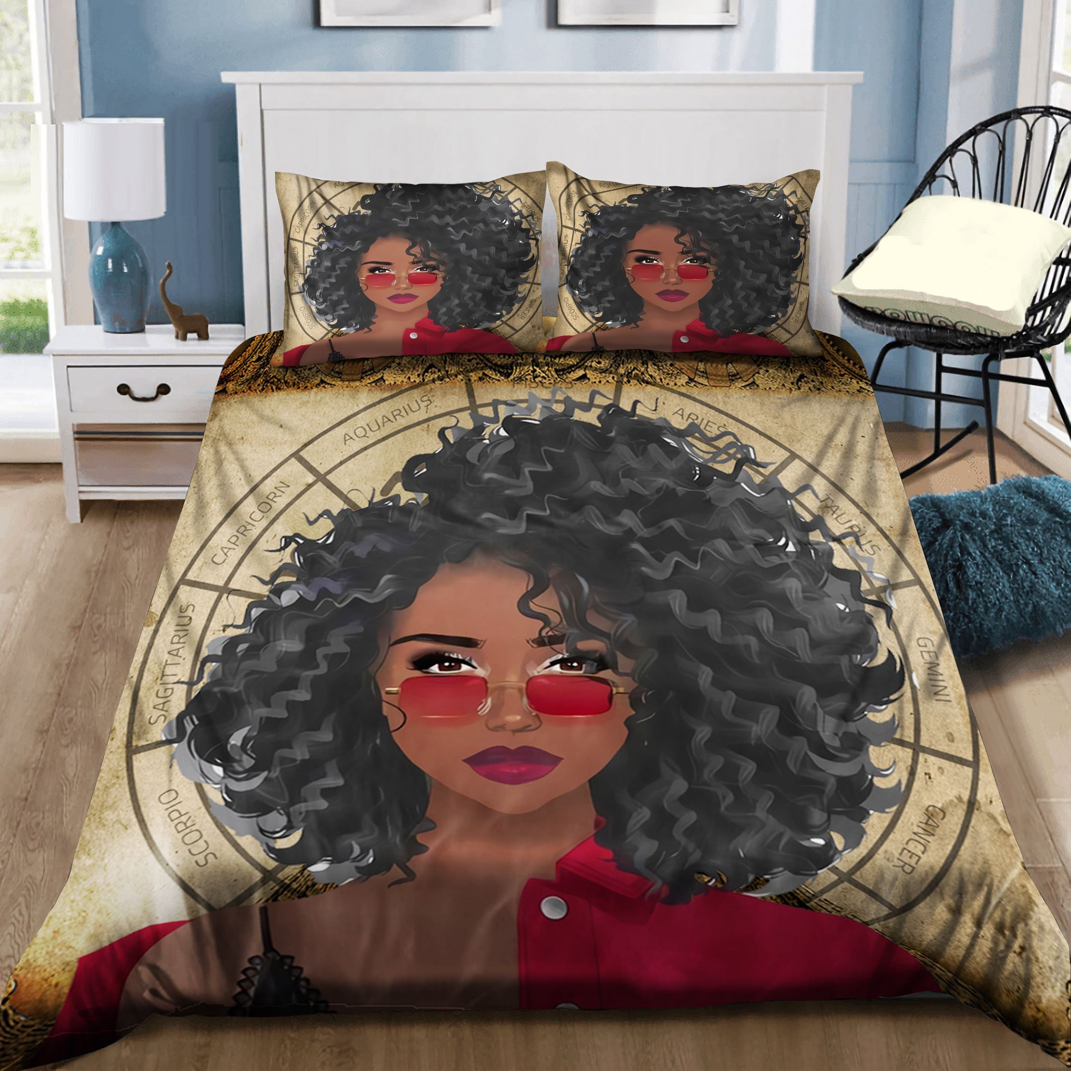 Horoscope Black Girl Bedding Set