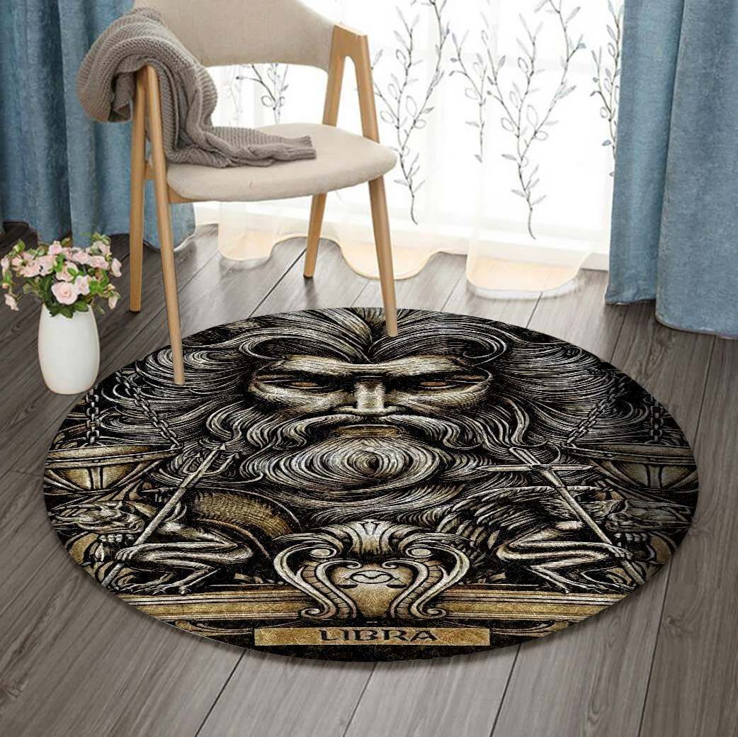 Horoscope Libra Round Carpet