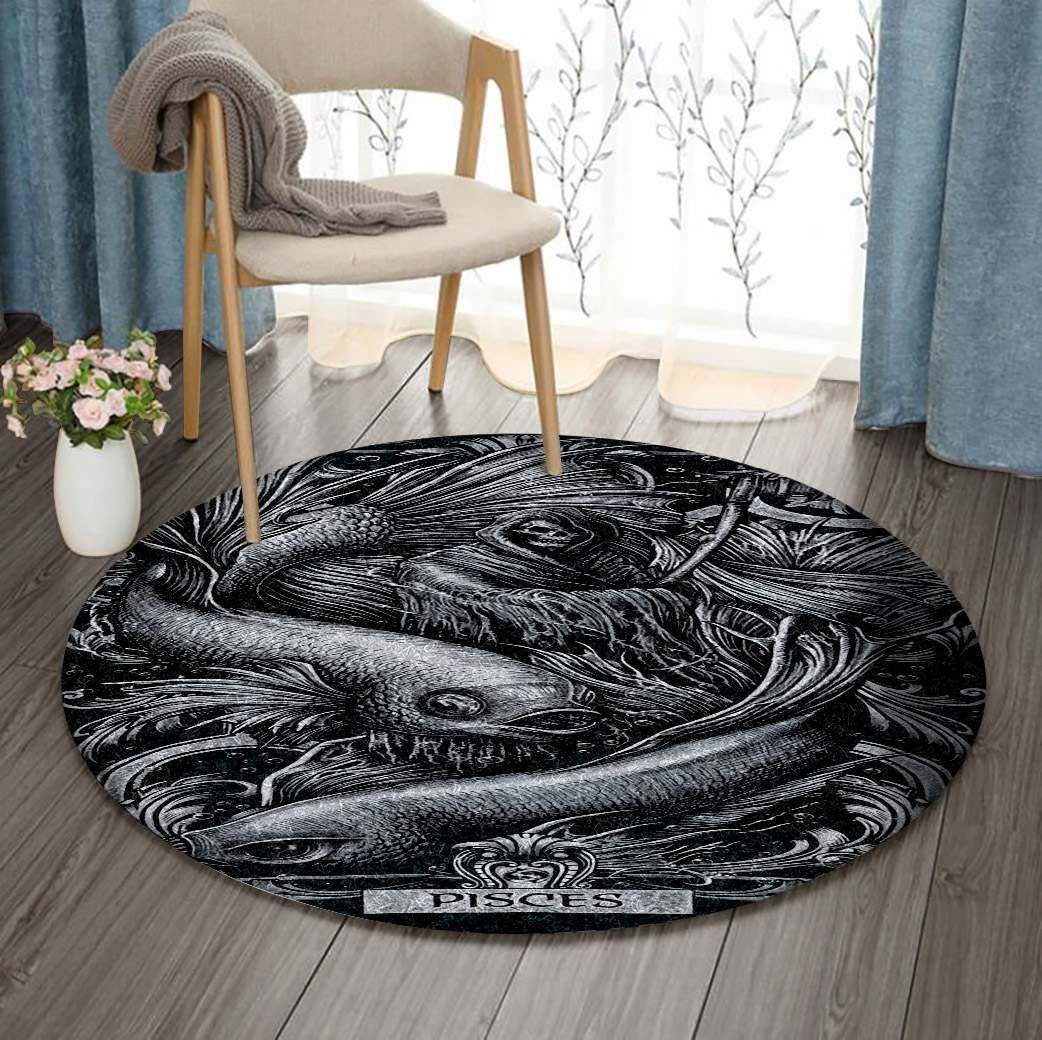 Horoscope Pisces Round Carpet