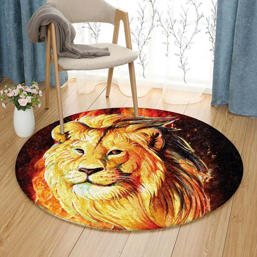 Horoscope Signs Leo Round Carpet