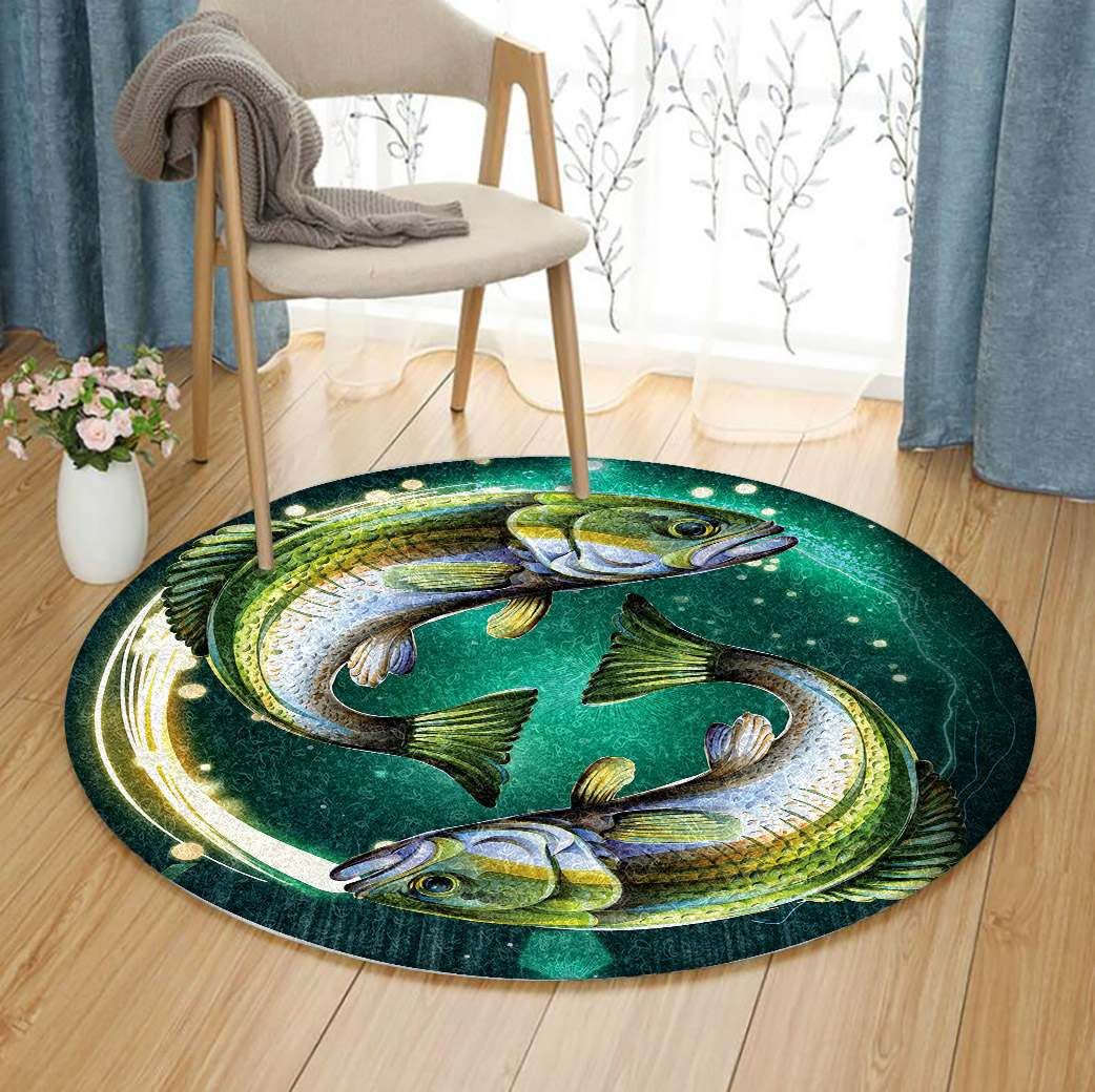 Horoscope Signs Pisces Round Carpet