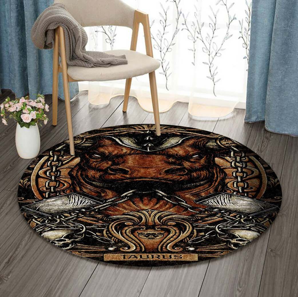 Horoscope Taurus Round Carpet