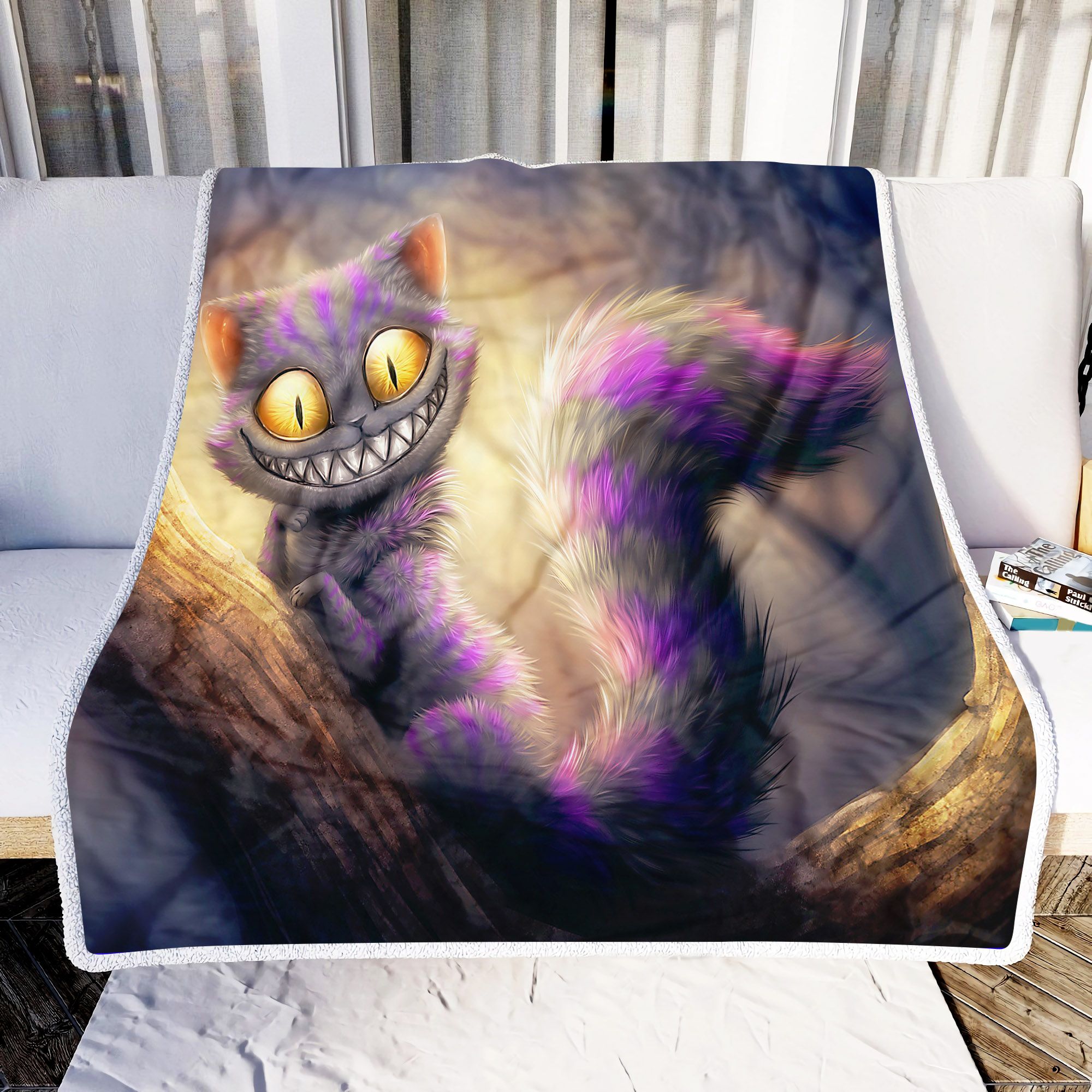 Horror Cat Smiling Fleece Blanket