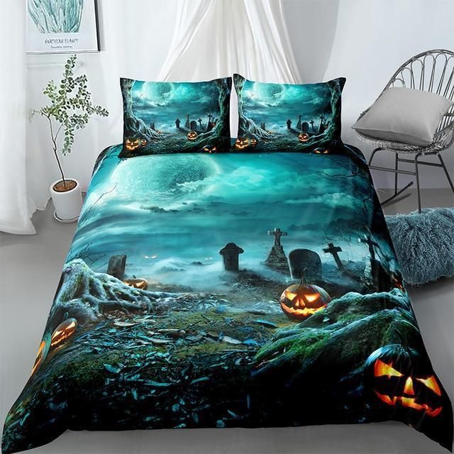 Horror Landscape Pumskin Garden Bedding Set