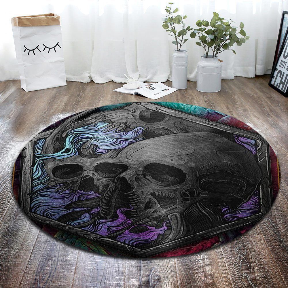 Horror Skull Round Carpet