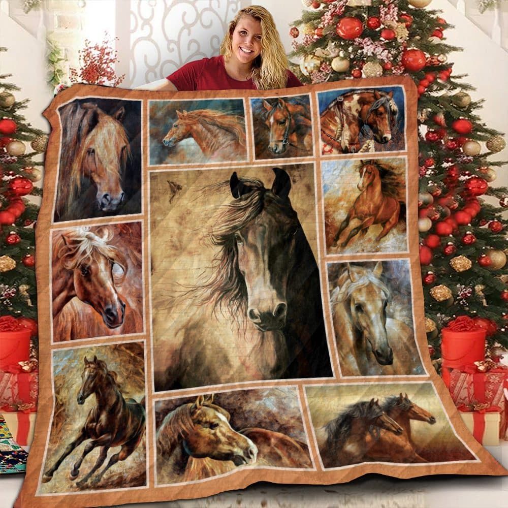Horse 01 Horse 0512 Quilt Blanket Christmas Christmas Gifts Merry Christmas Holiday Gifts Gift Dhc03011777Dd