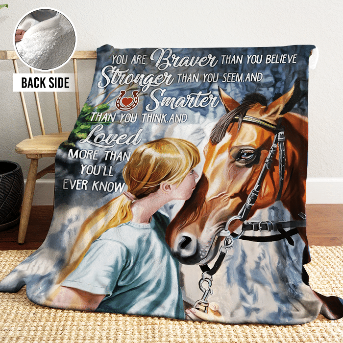 Horse Sherpa Fleece Blanket