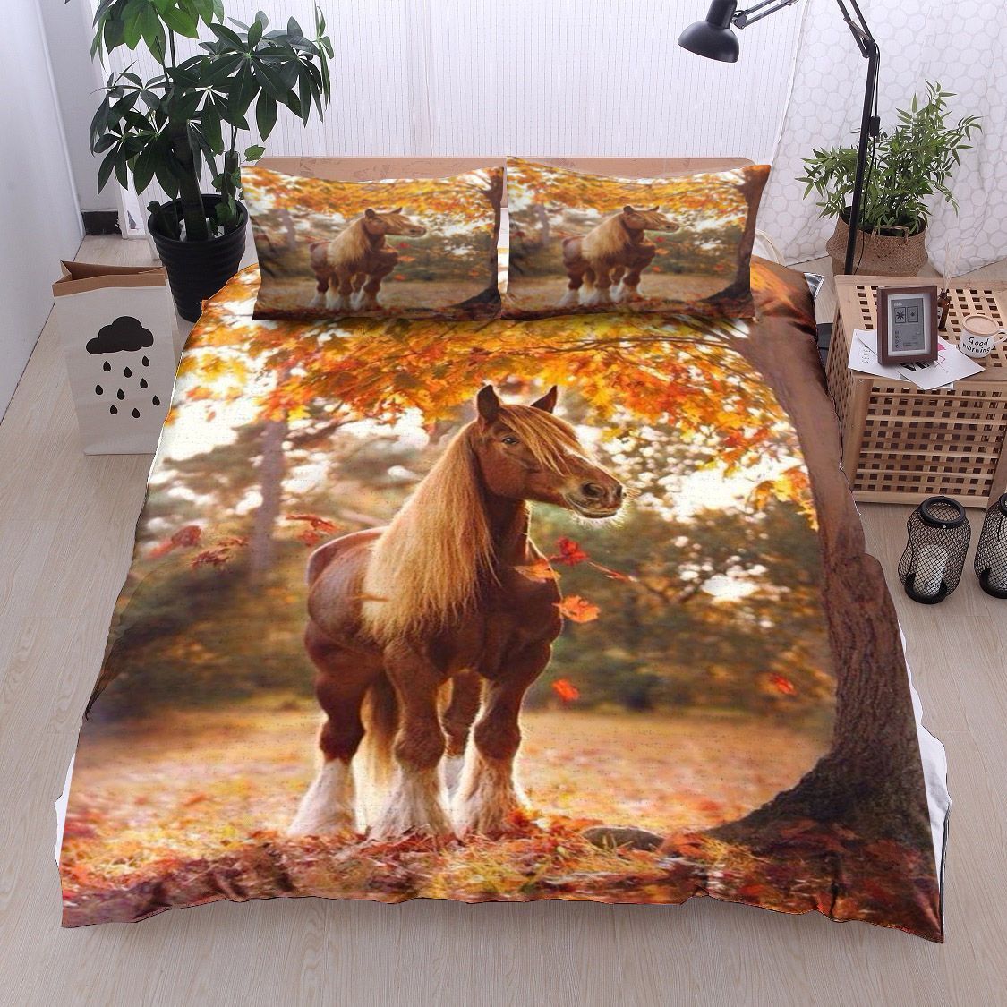 Horse Autumn Forest Bedding Set