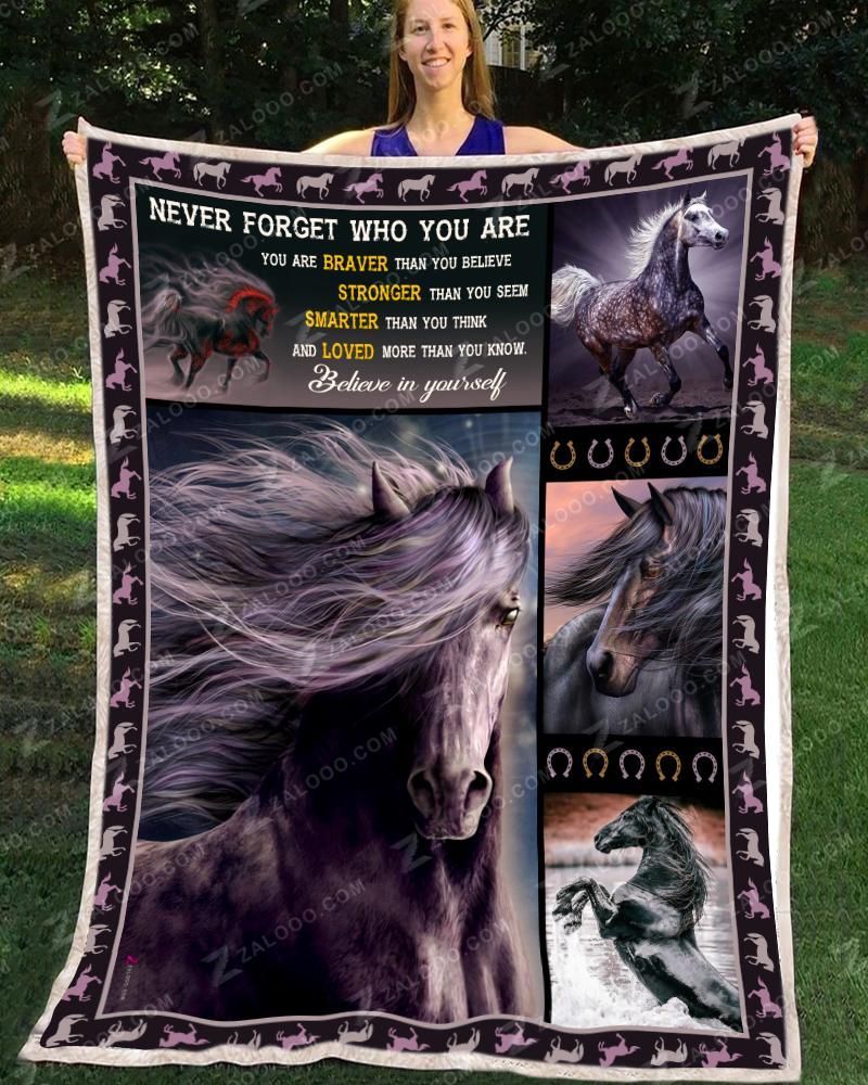 Horse Believe In Yourself Sherpa Fleece Blanket