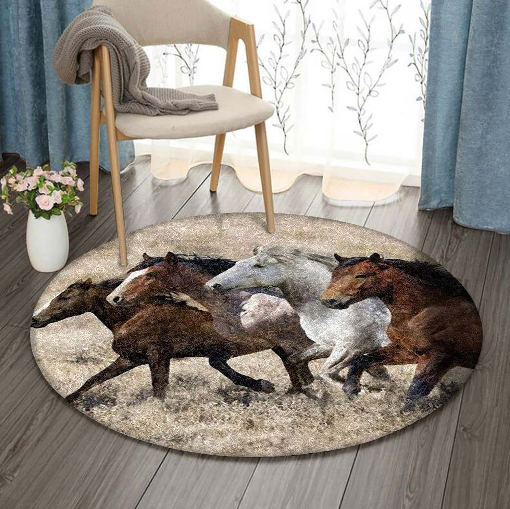 Horse Round Carpet