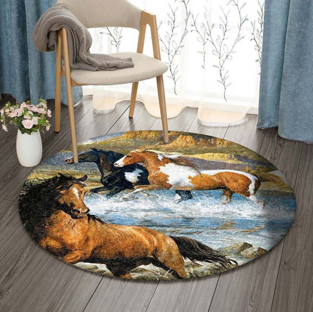 Horse Round Carpet