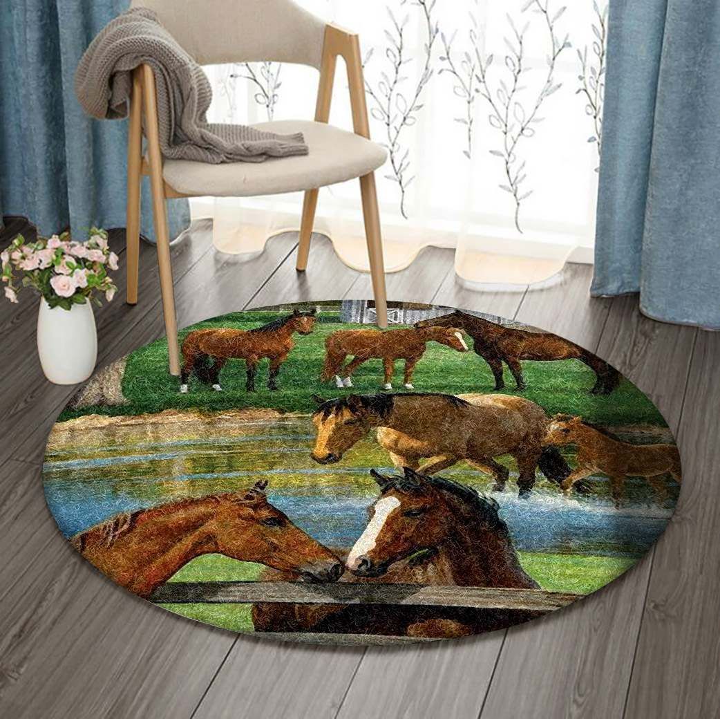 Horse Round Carpet