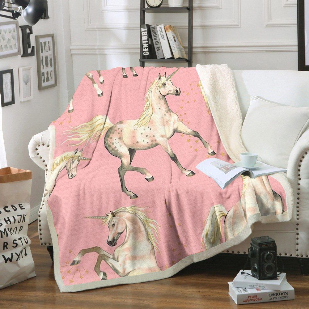 Horse Sherpa Fleece Blanket
