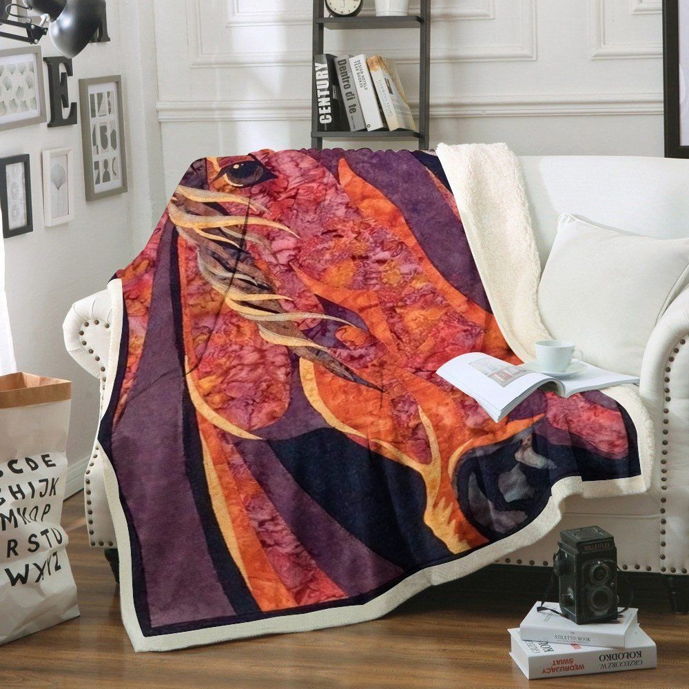 Horse Sherpa Fleece Blanket