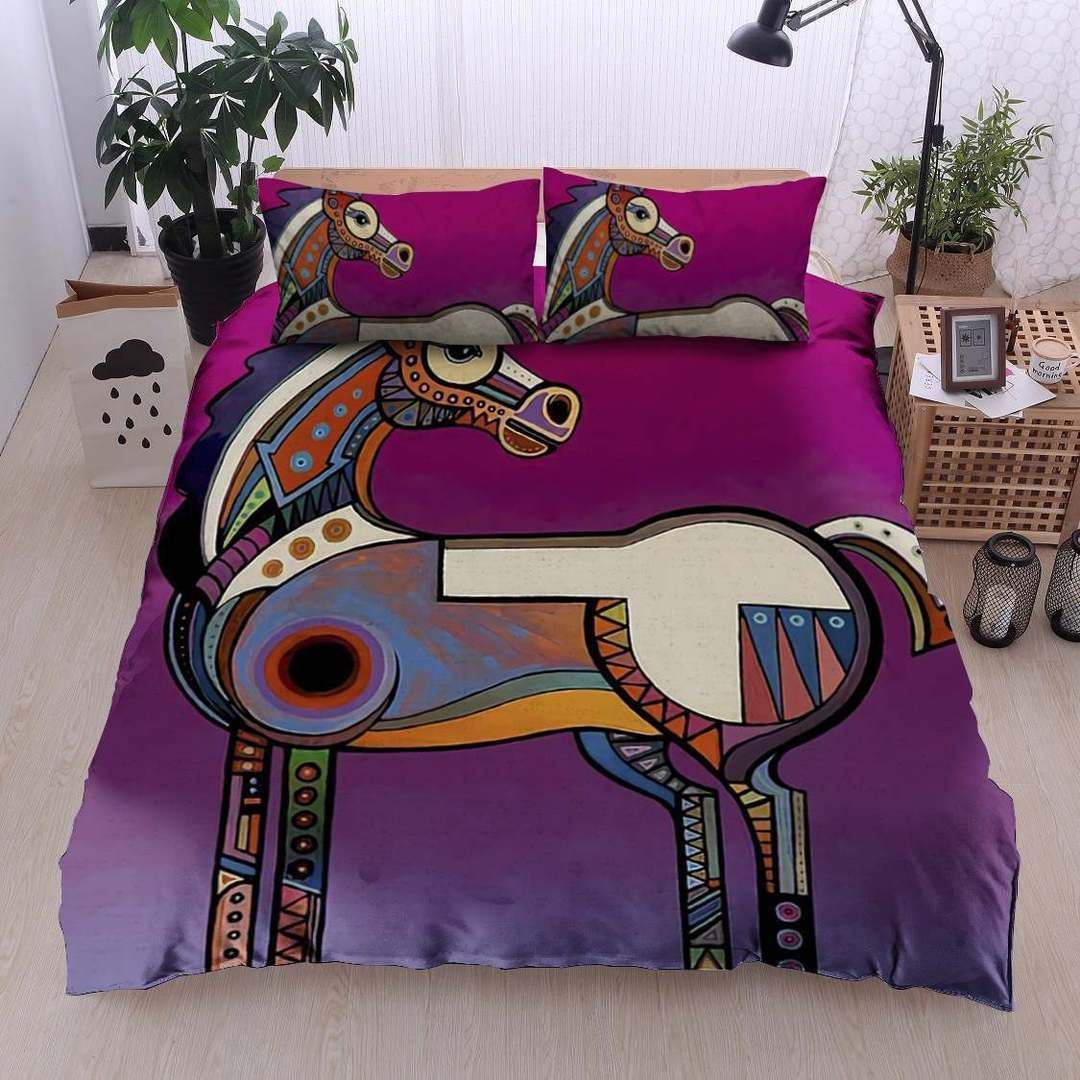 Horse Cotton Bed Sheets Spread Comforter Duvet Cover Cotton Bed Sheets Spread Comforter Bedding Set