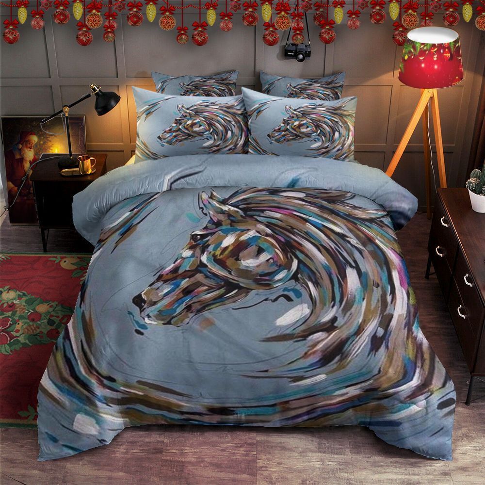 Horse Blue Art Bedding Set
