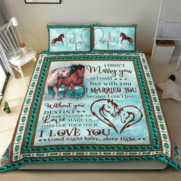 Horse Blue Bedding Set