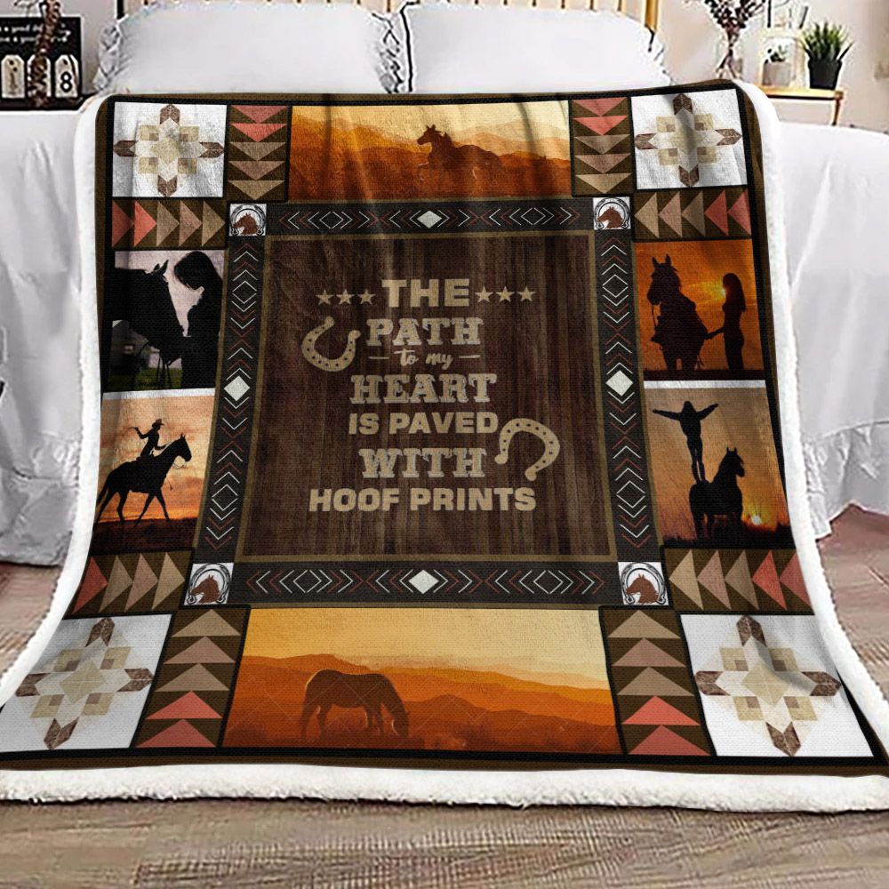 Horse Sherpa Fleece Blanket