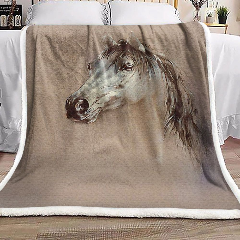 Horse Sherpa Fleece Blanket