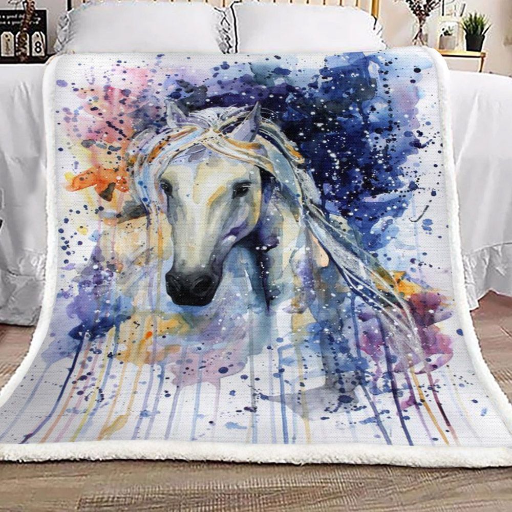 Horse Sherpa Fleece Blanket