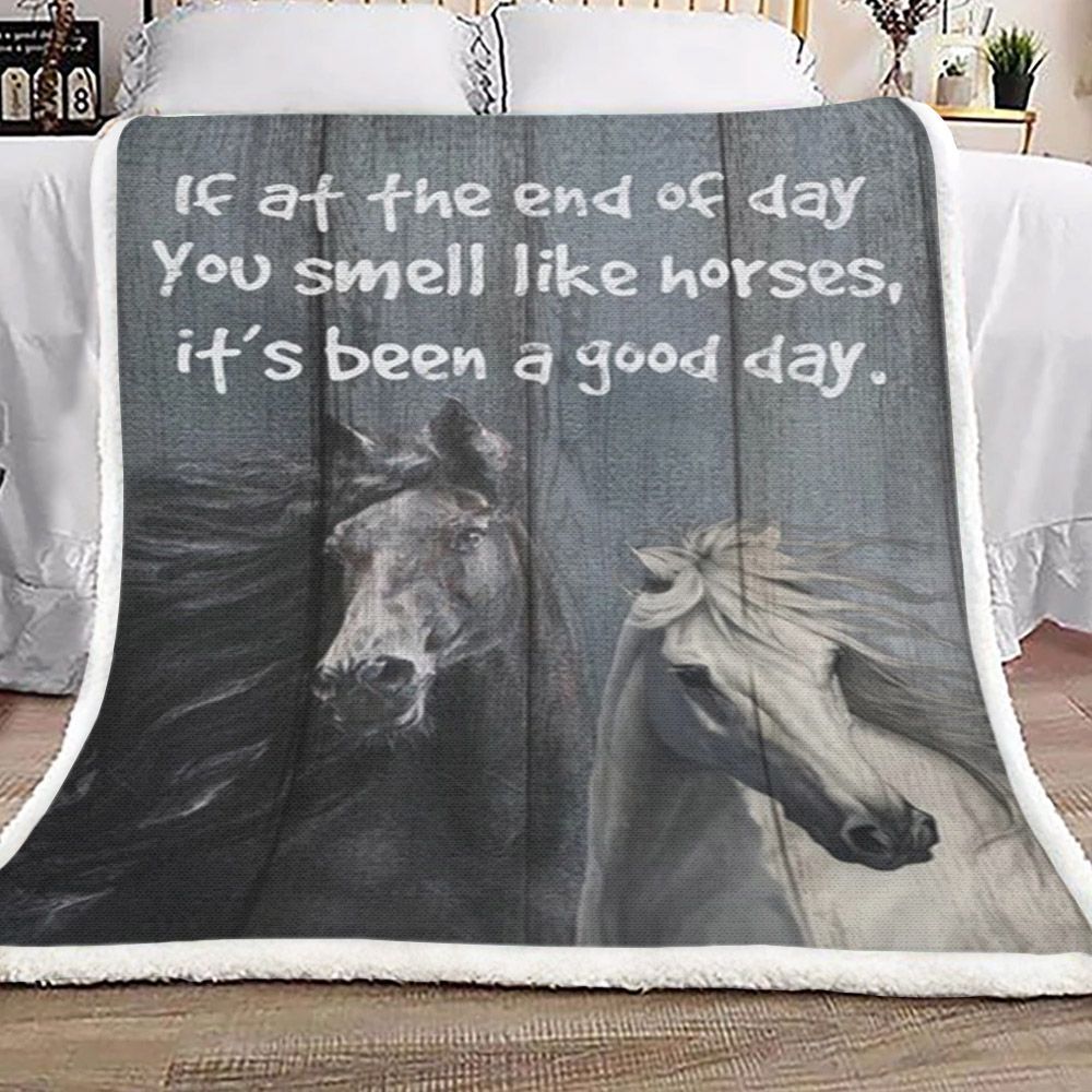 Horse Sherpa Fleece Blanket