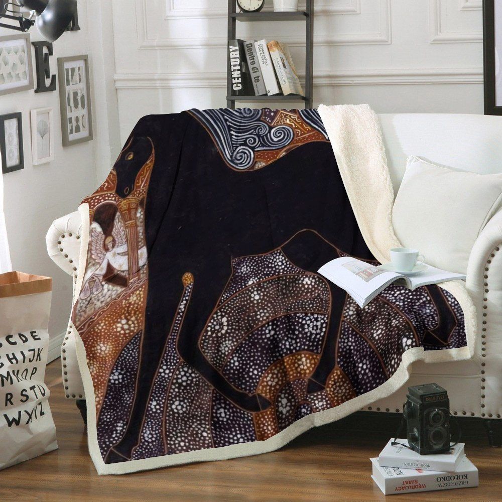 Horse Sherpa Fleece Blanket