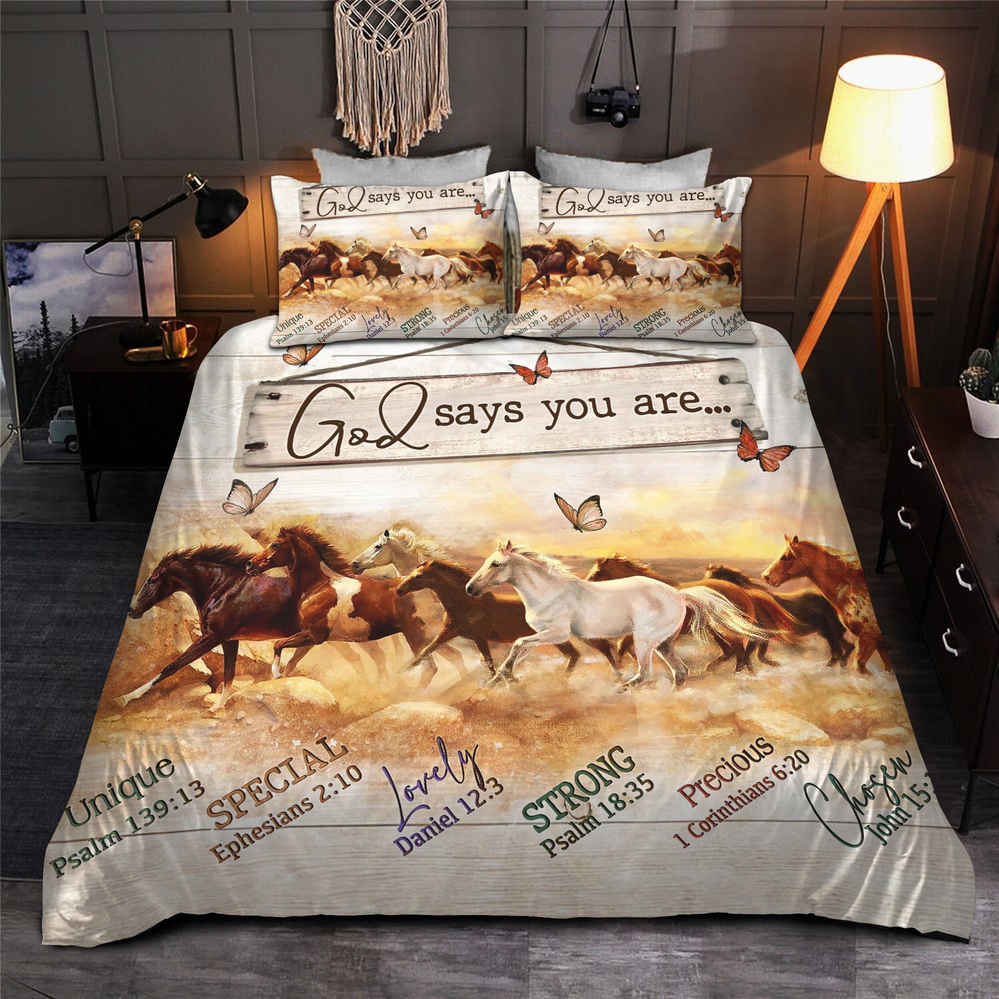 Horse Butterfly Bedding Set