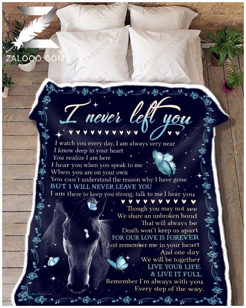 Horse Butterfly I Never Left You Sherpa Fleece Blanket