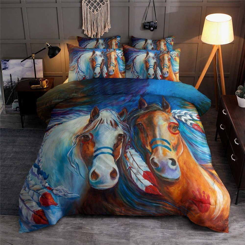 Horse Cotton Bed Sheets Spread Comforter Bedding Set