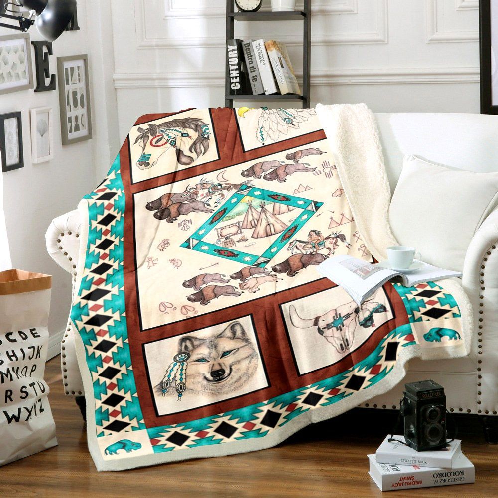 Horse Sherpa Fleece Blanket