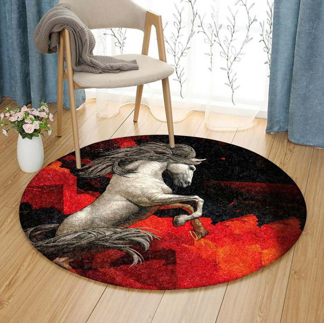 Horse Round Carpet