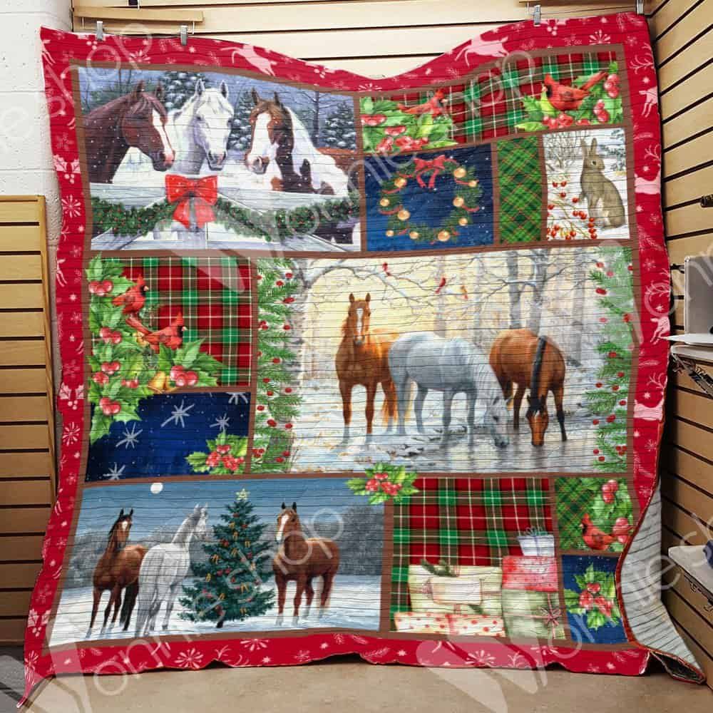 Horse Christmas CL15100205MDQ Quilt Blanket