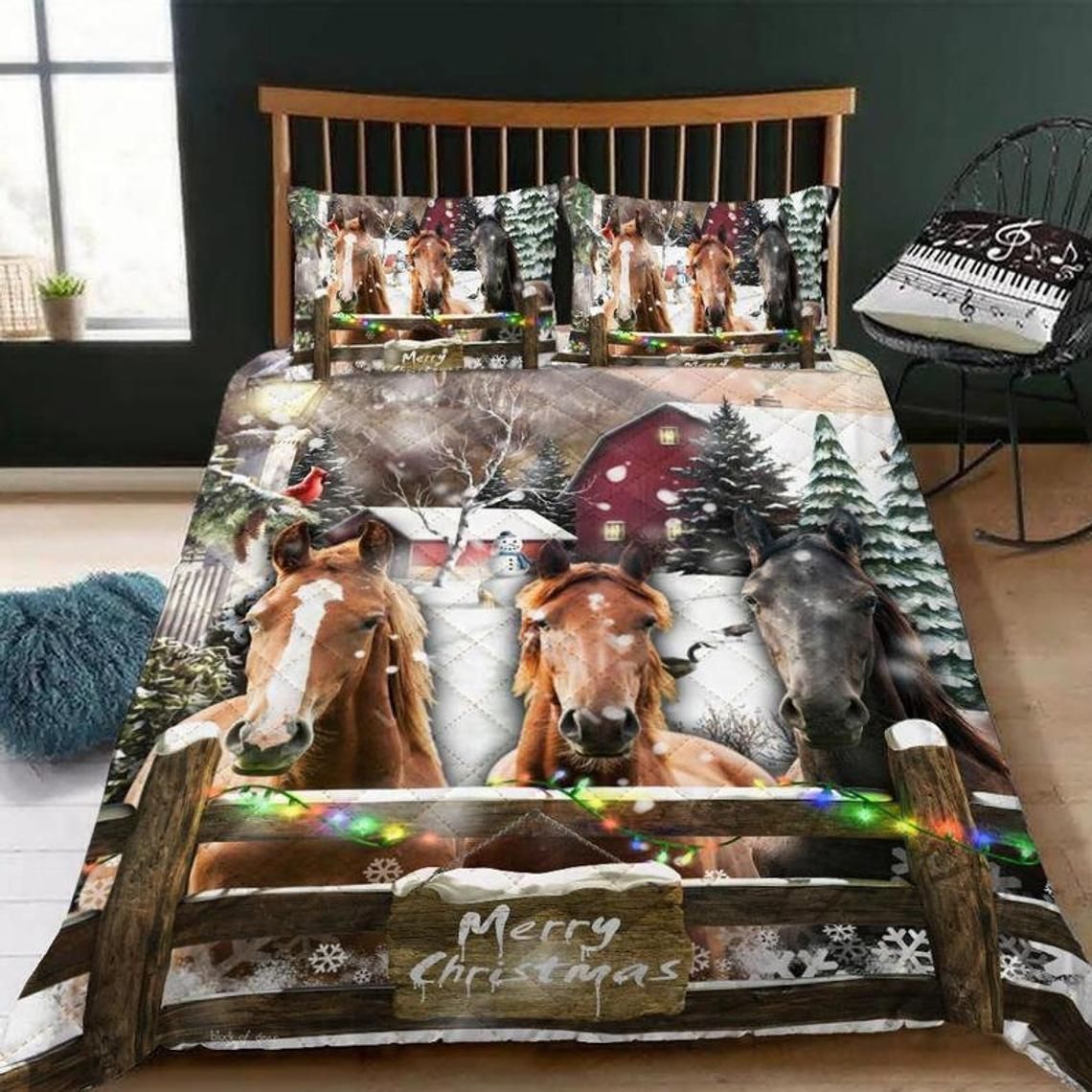 Horse Christmas Bedding Set