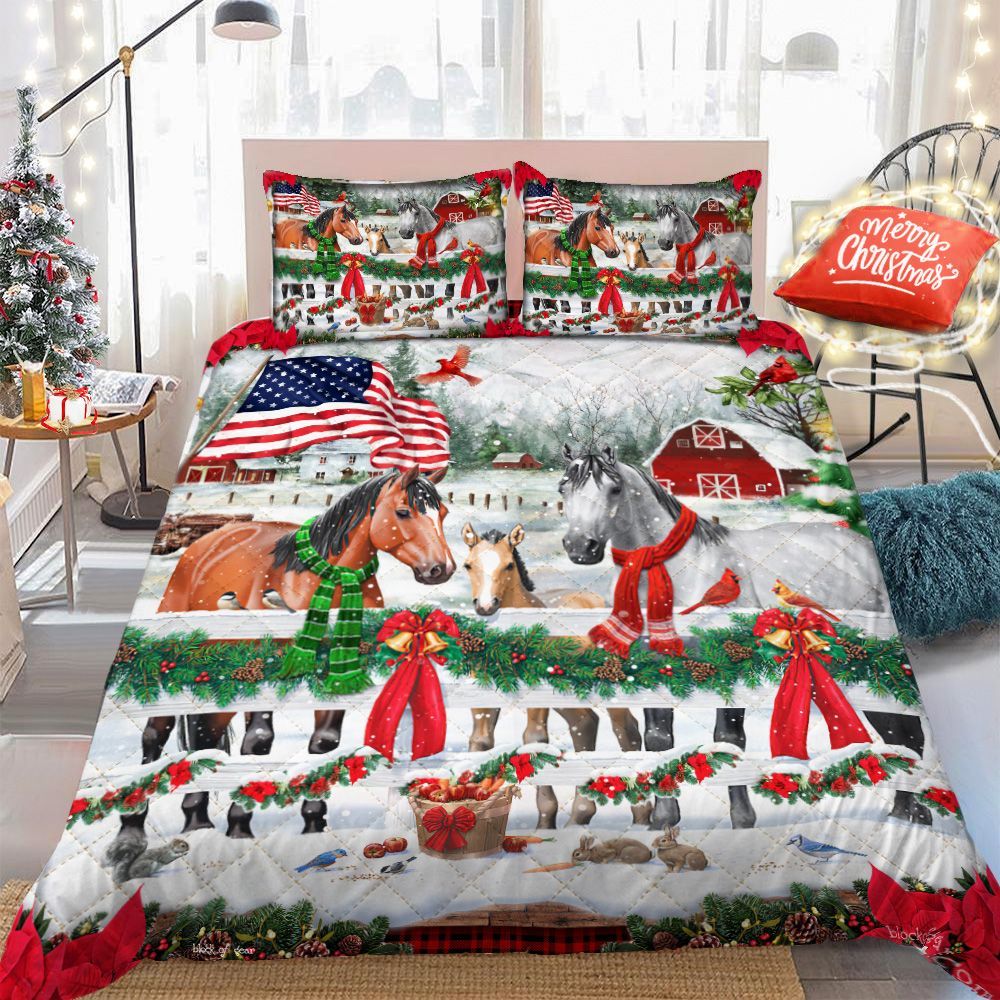 Horse Christmas Bedding Set