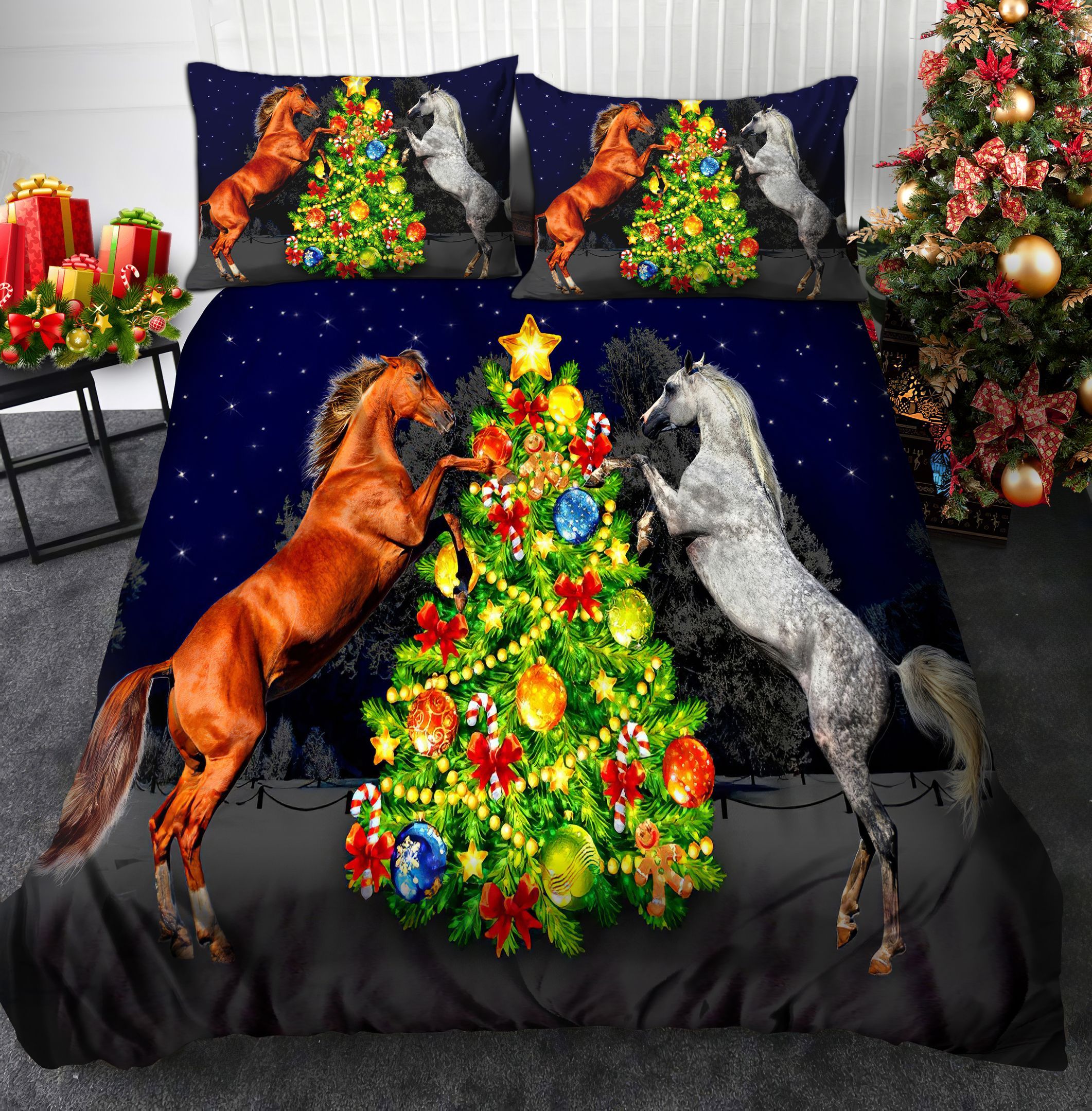 Horse Christmas Bedding Set