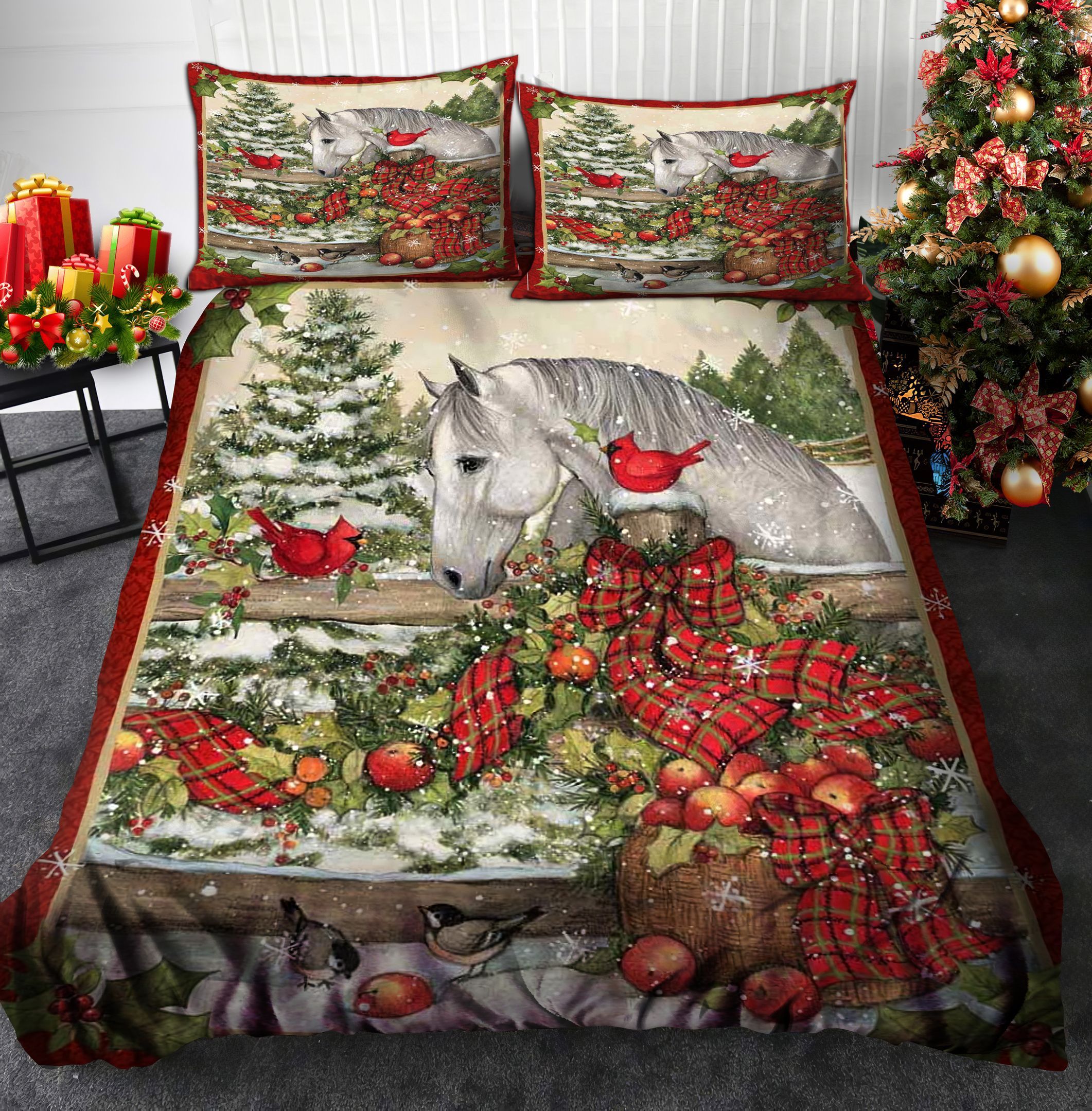 Horse Christmas Bedding Set