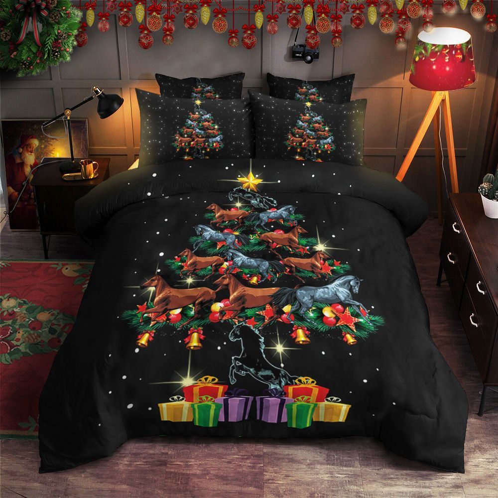 Horse Christmas Tree Bedding Set